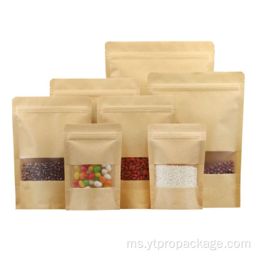 Kitar semula beg kertas kraft biodegradable ziplock